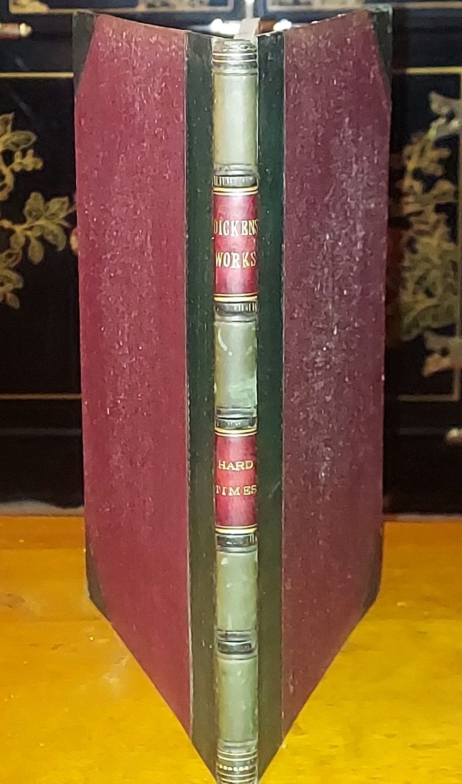1874 CHARLES DICKENS Hard Times Fine Binding Leather Beautiful Illustrations VG+
