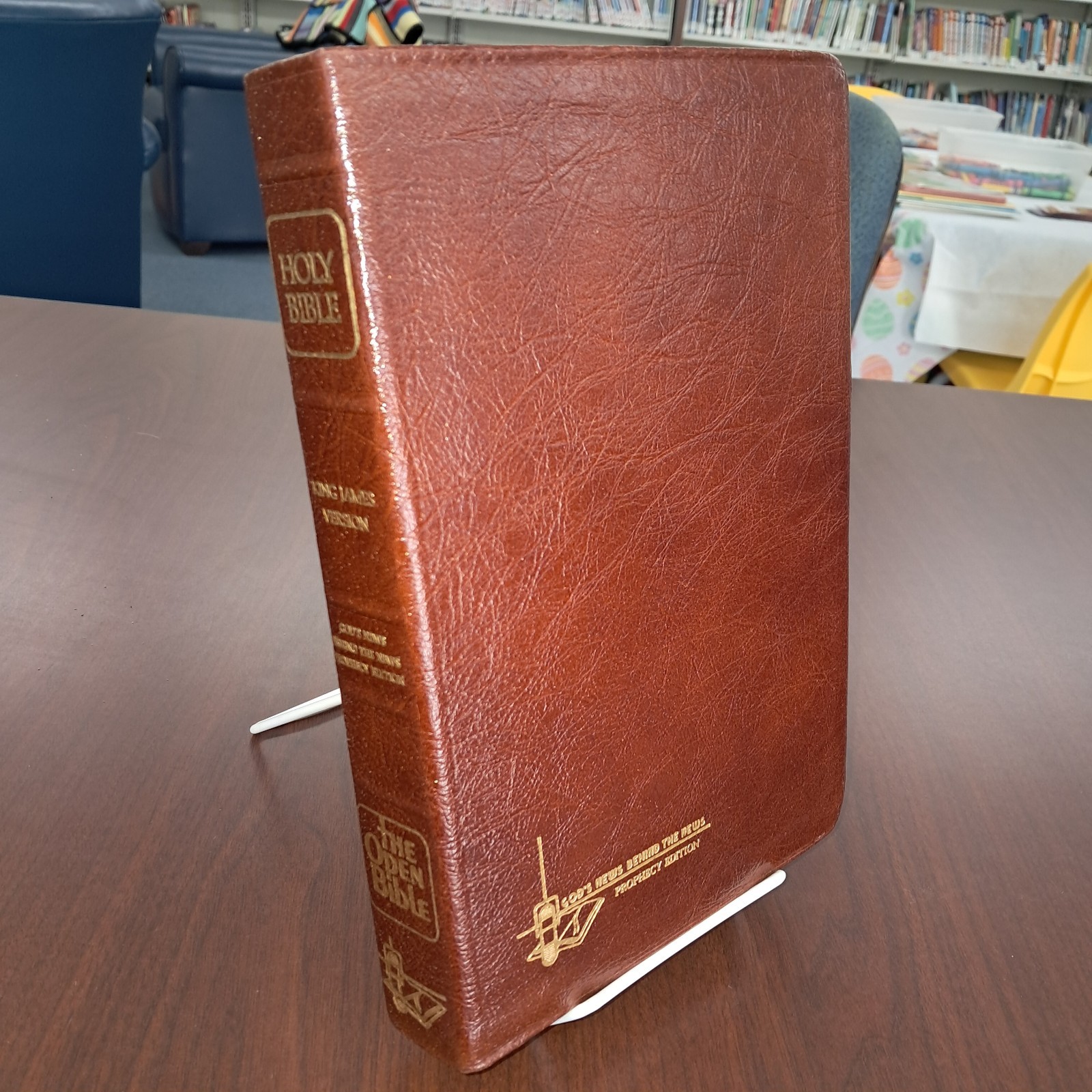 OPEN BIBLE PROPHECY EDITION HOLY BIBLE KJV GENUINE LEATHER GODS NEWS BEHIND NEWS