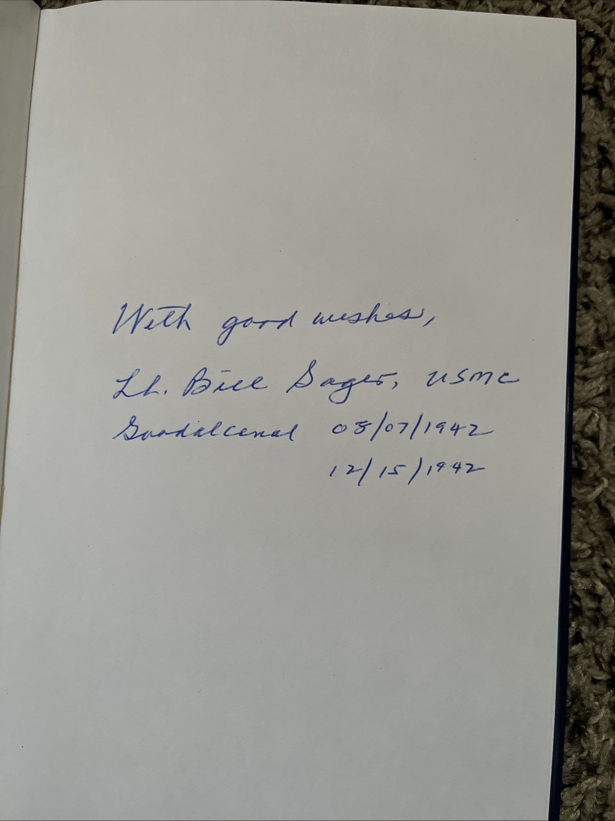 SIGNED: Battle at Overland Trail: One Night of Combat on Guadalcanal by J. Abady