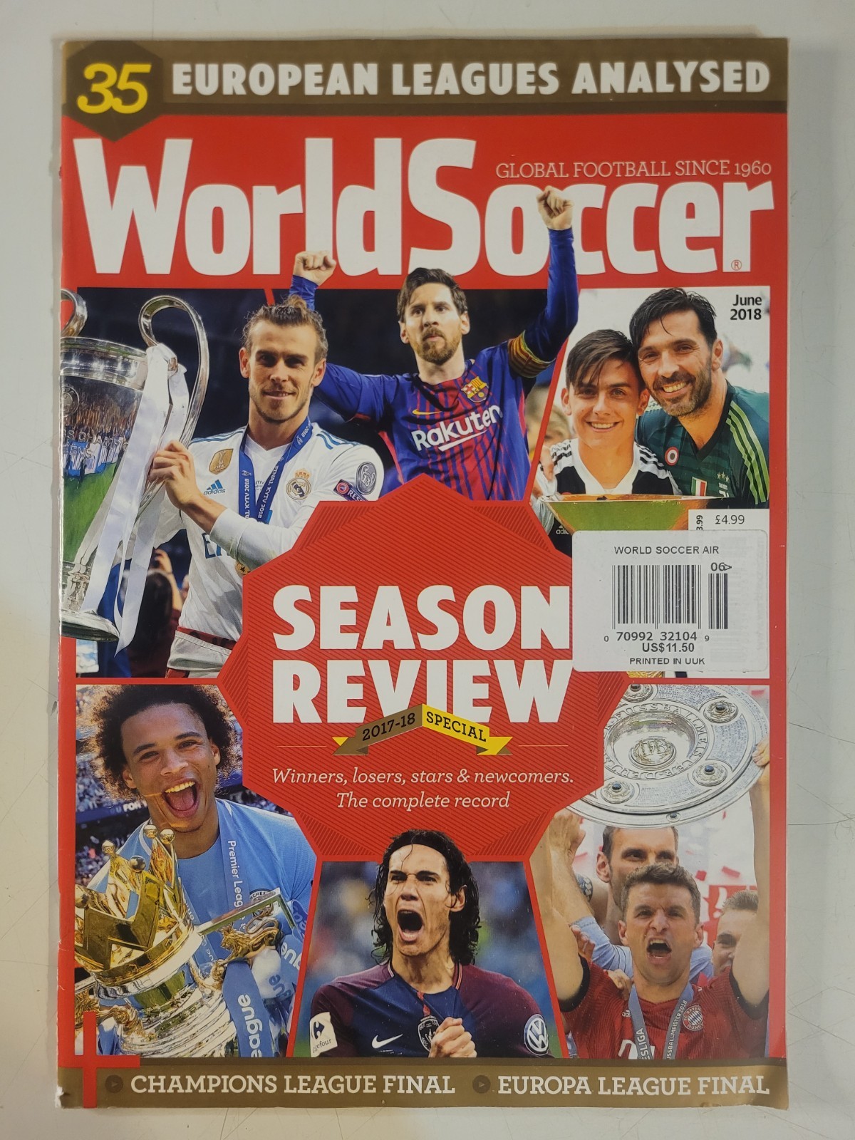 WORLD SOCCER Magazine 2017-18 Season Review European Leagues NEW Unread