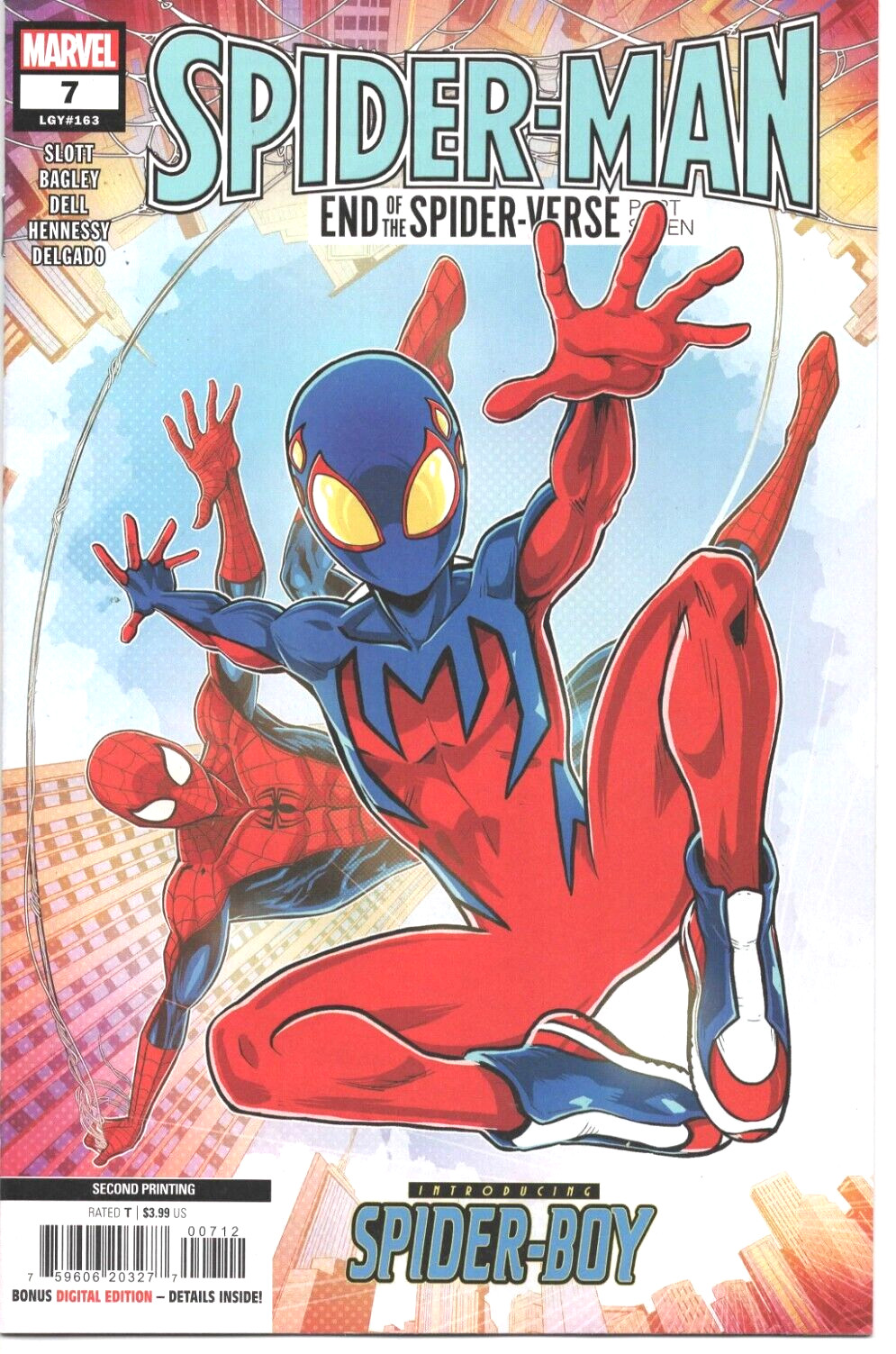 Spider-Man # 7 First Spider-Boy July 2023 Second Printing Bagged & Boarded