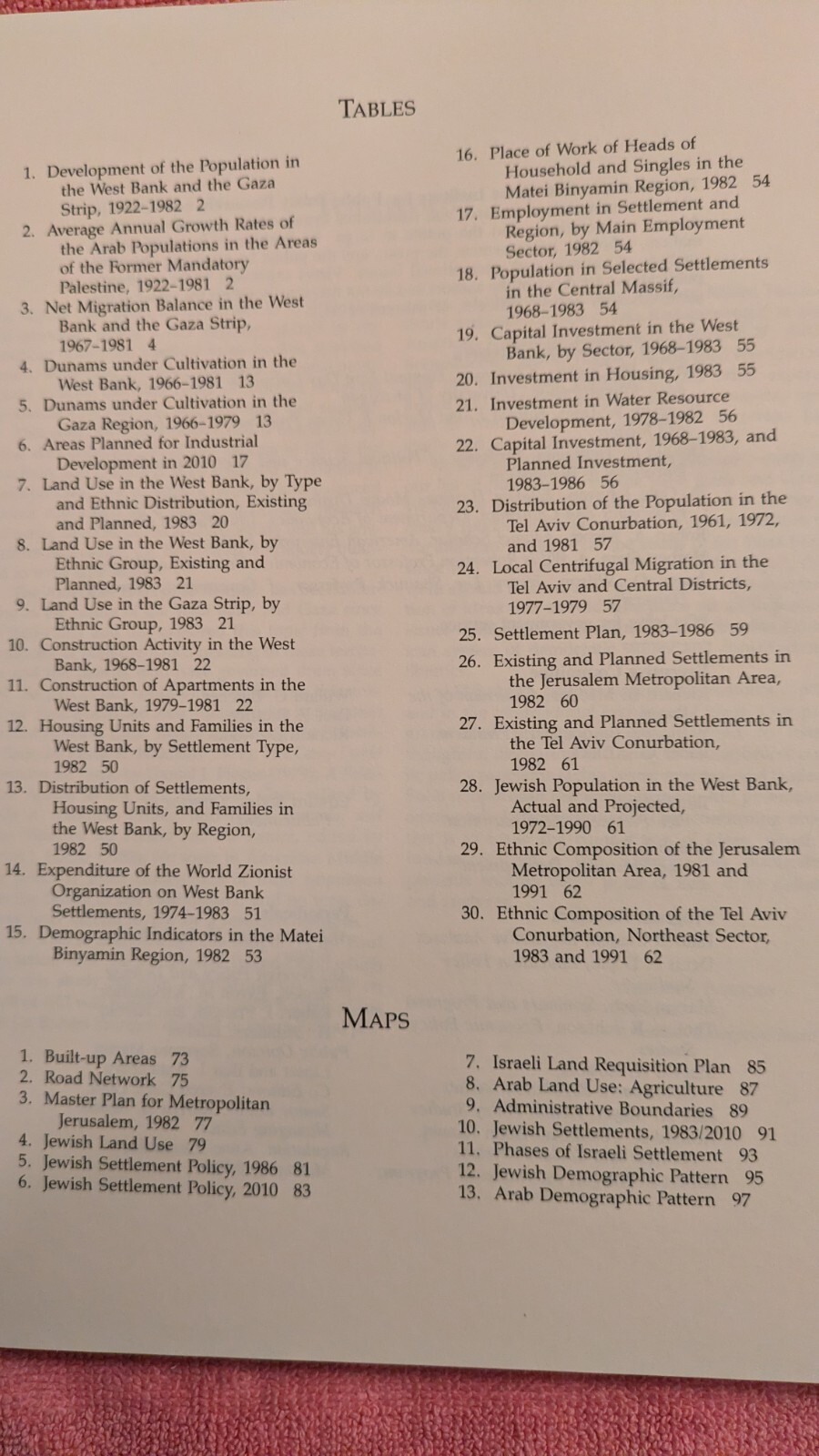 Benvenisti, WEST BANK DATA PROJECT: A SURVEY OF ISRAEL’S POLICIES, HB, DJ, 1984