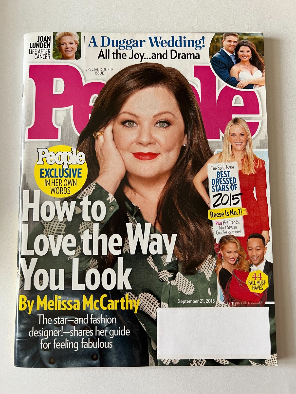 MELISSA MCCARTHY * JOAN LUNDEN September 21 2015 PEOPLE MAGAZINE Duggar Wedding