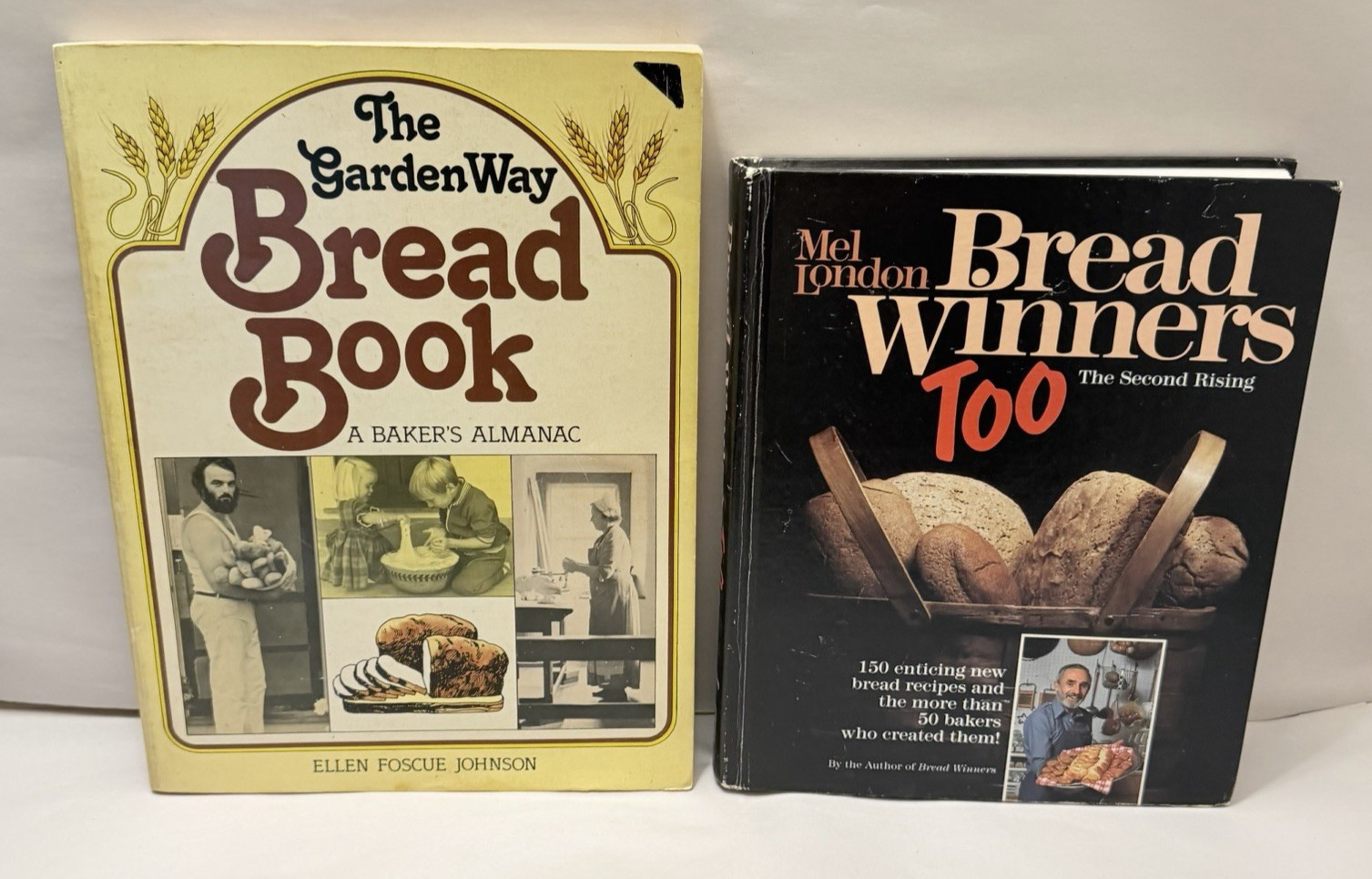 VTG Bread Baking Bake Cookbook Book Decor Mid Century 70 80s Staging Set 2 Books