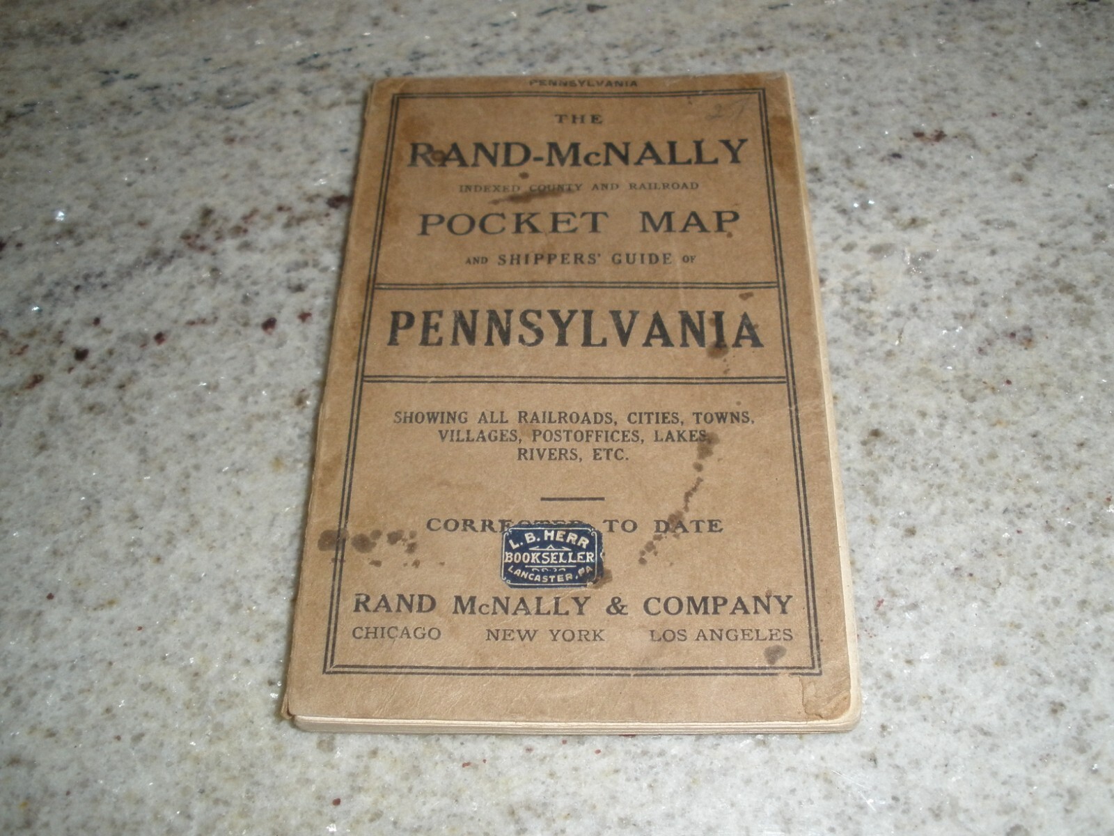 1911 THE RAND MCNALLY POCKET MAP SHIPPERS GUIDE RAILROAD (R2)