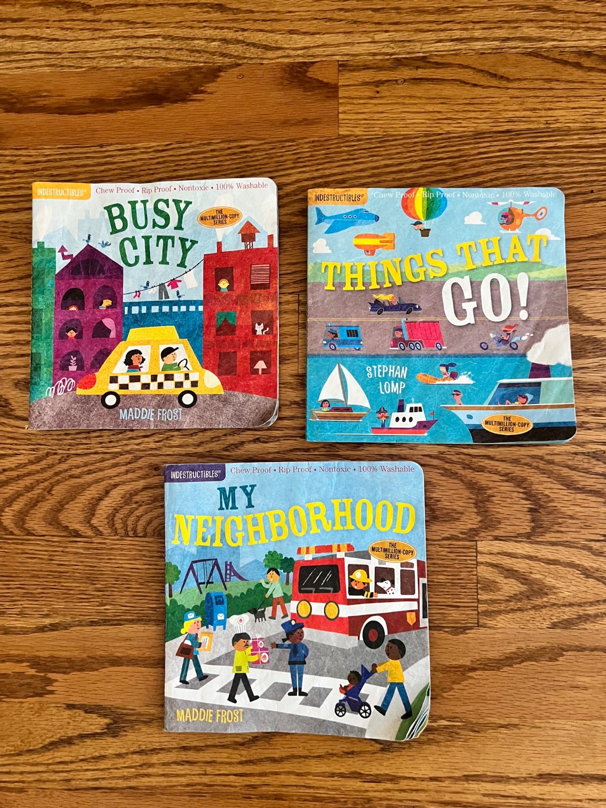 LOT OF 3 Indestructibles Vehicle-Related Kids Books in VERY GOOD condition