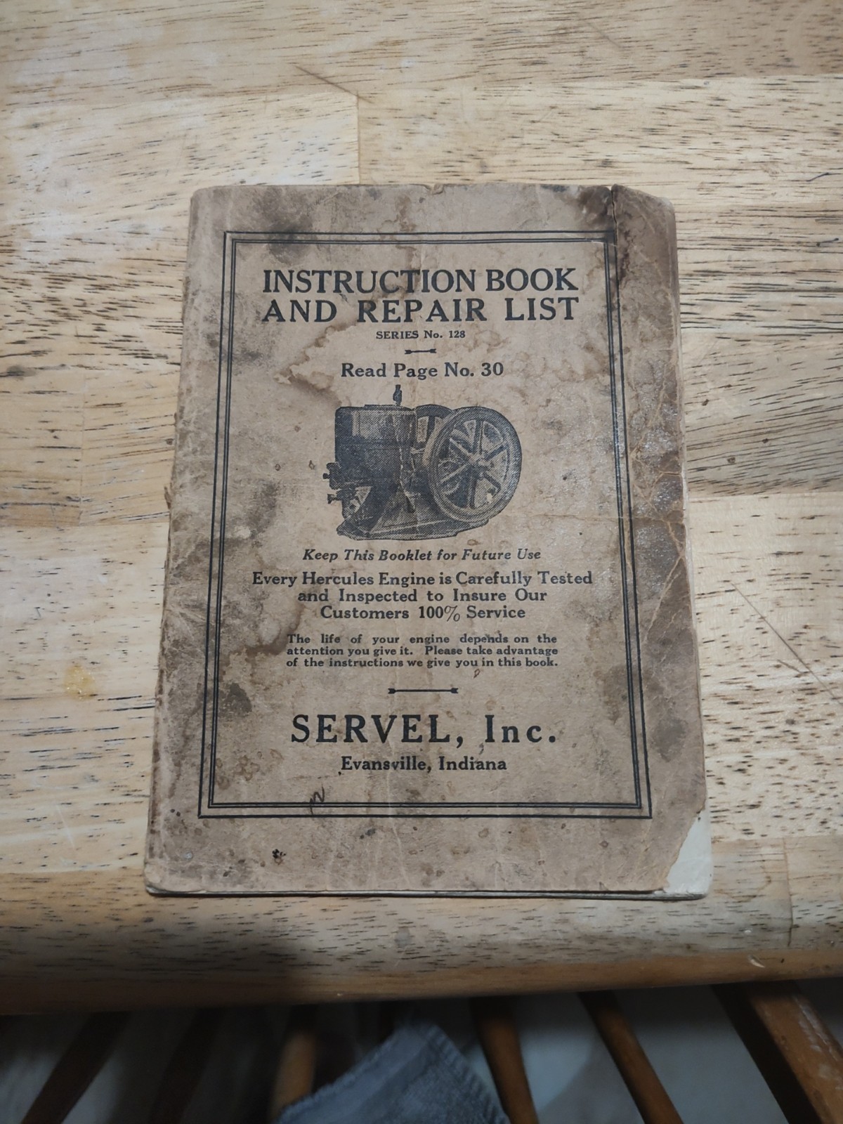 Servel Inc., Instruction Book and Repair List Series No 128
