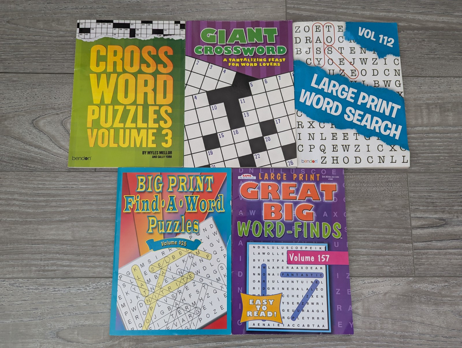 Crossword Puzzles Large Print Kappa Bendon Vision St Modern Lot Of 5 NOS