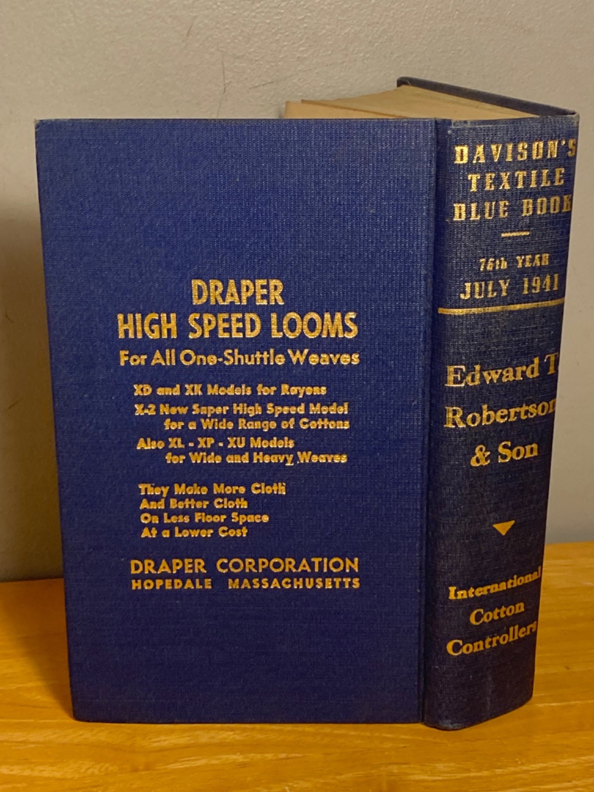 1941 Davison’s Textile Blue Book (76th) Cotton Controllers – E. T. Robertson
