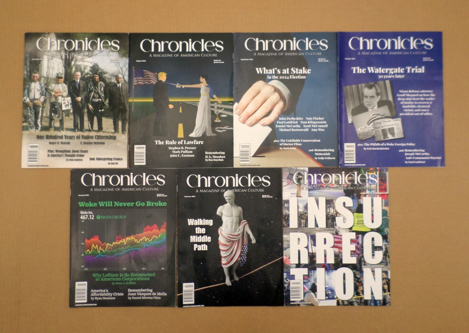 Lot of 7 Chronicles: A Magazine of American Culture issues from 2024 & 2026