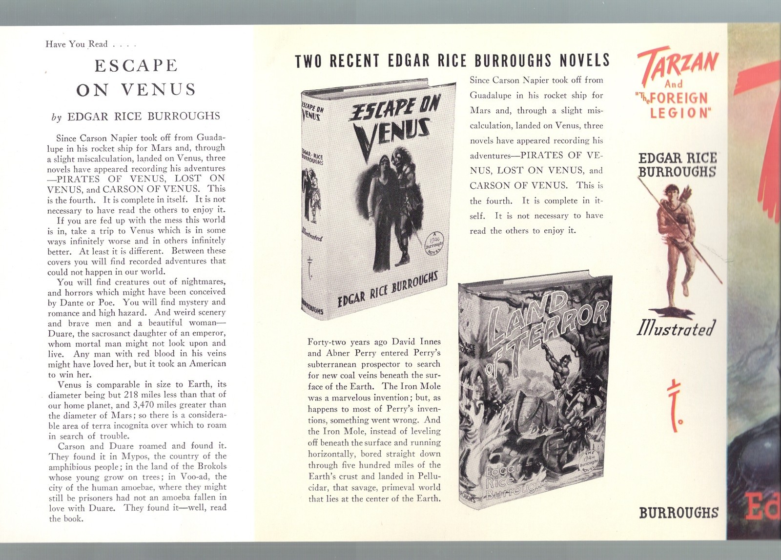 Tarzan and the Foreign Legion 1947 1st Edition dust jacket UNUSED F-FV