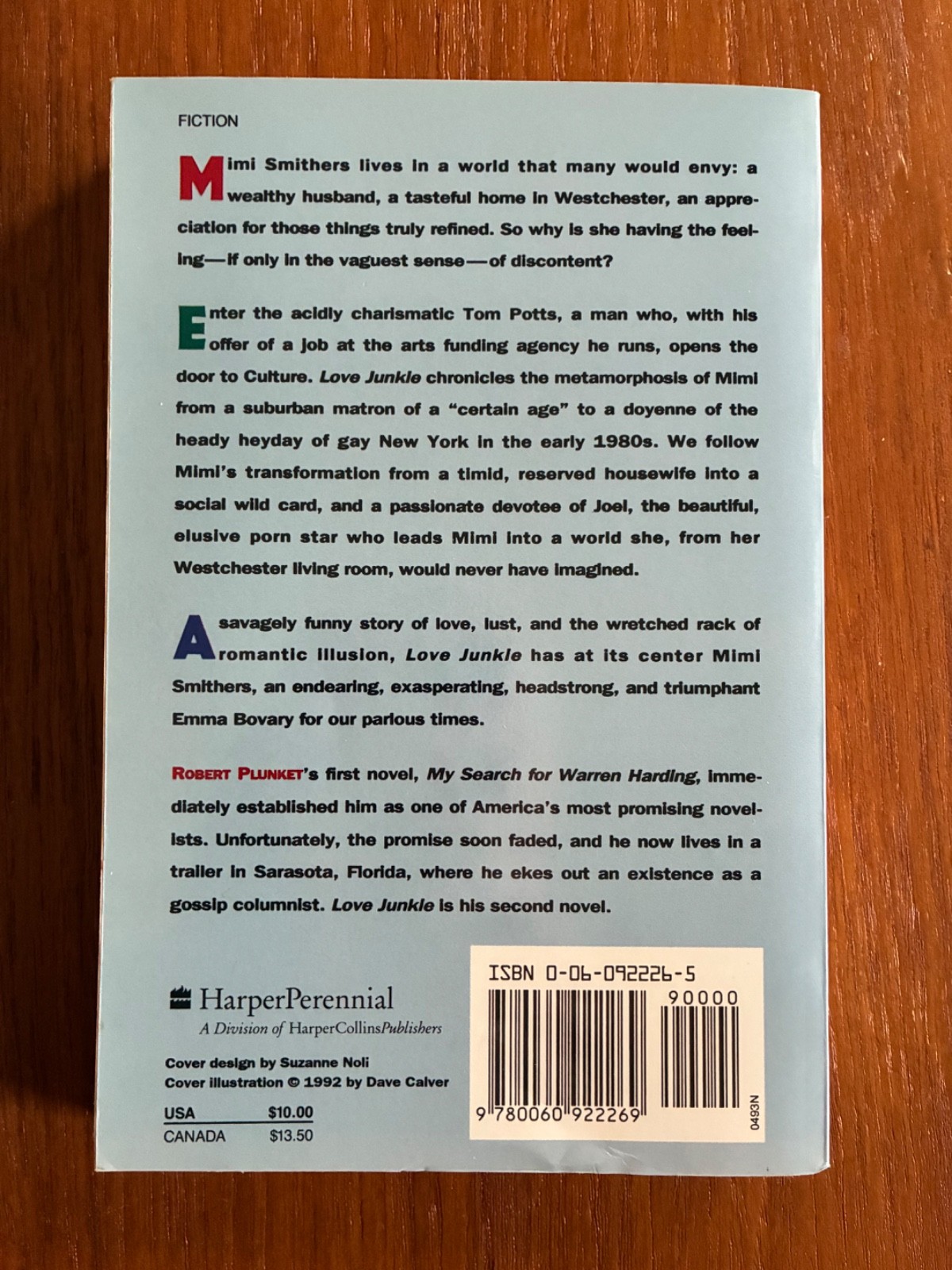 Love Junkie / Robert Plunket • 1st HarperPerennial ed • 1993 • PBK