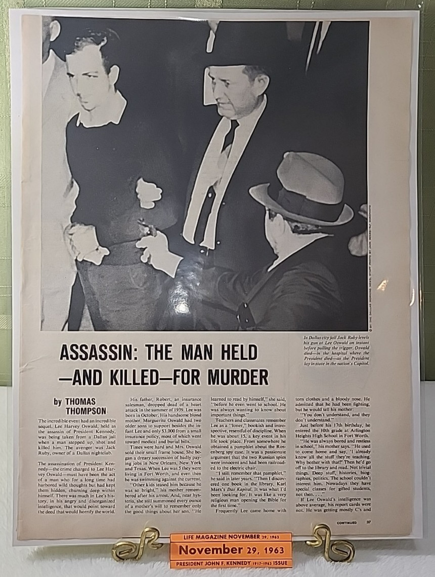 LIFE Magazine JFK Issue 11/29/63 Oswald Ruby Assassination Article Pages 37-40