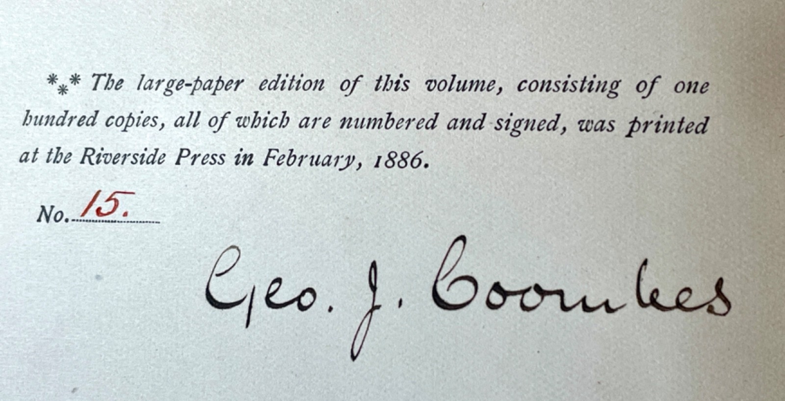Andrew Lang Books & Bookmen 1886 Signed Limited Large Paper Edition No 15/100
