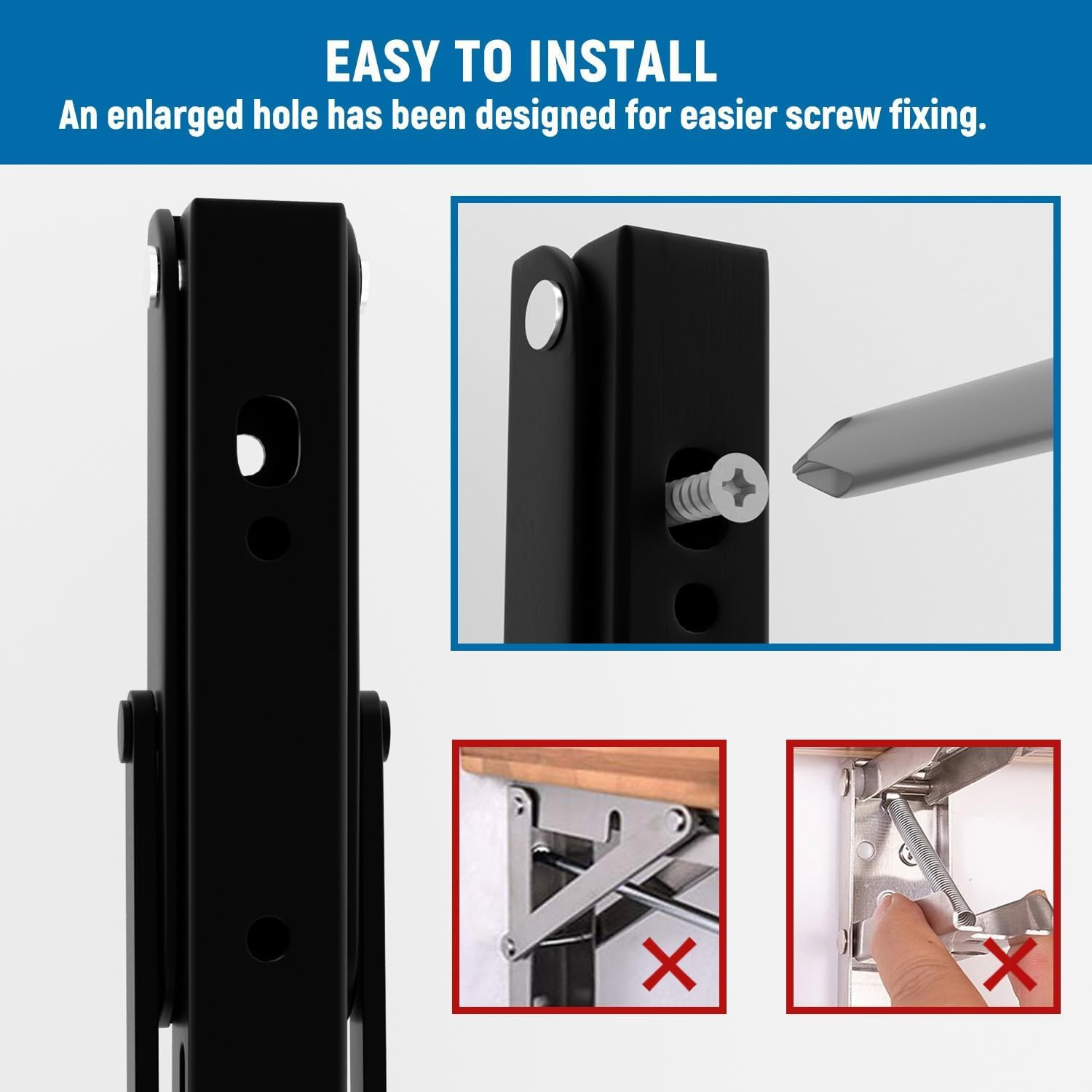 8 Inch Folding Shelf Brackets-2 Pack Foldable Heavy Duty Triangle Collapsible Wa