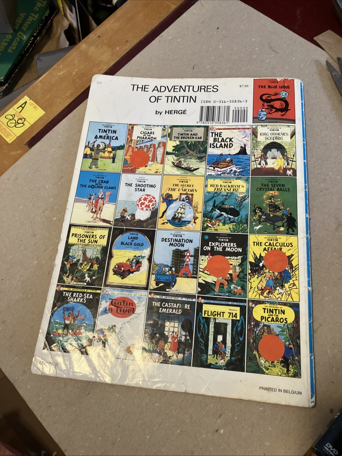 Vintage Herge Adventures of Tintin lot of 11 “AS-IS” Worn Used paperback comic