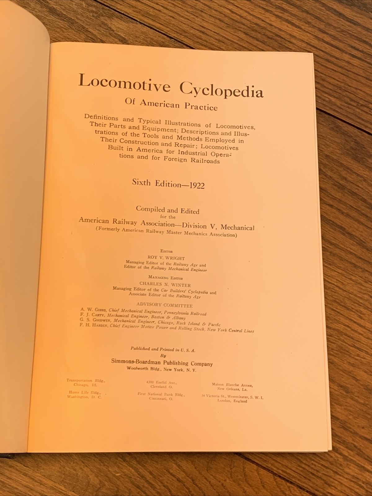 Roy Wright 1922 Locomotive Dictionary and Cyclopedia Sixth Edition Hardcover