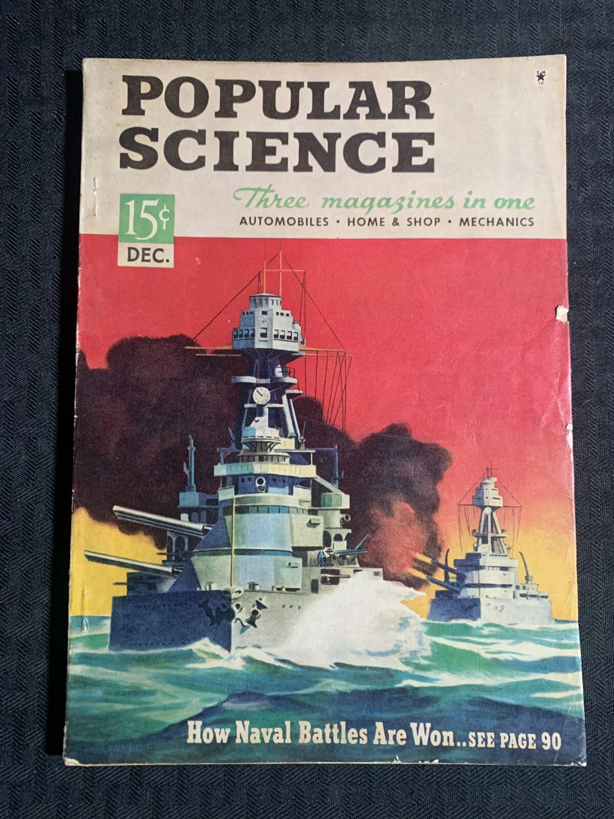 1940 Dec POPULAR SCIENCE Magazine VG+ 4.5 How Naval Battles Are Won