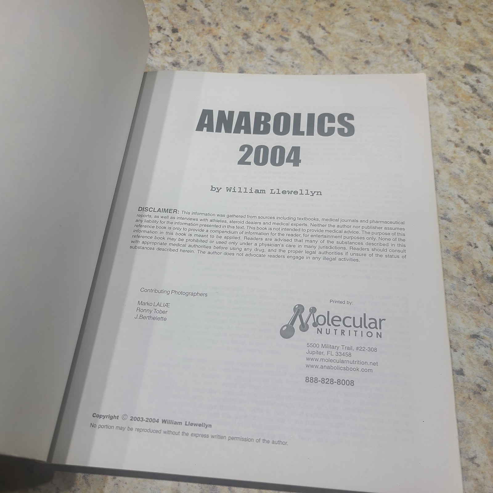Anabolics 2004 William LLewellyn Steroid Reference Manual