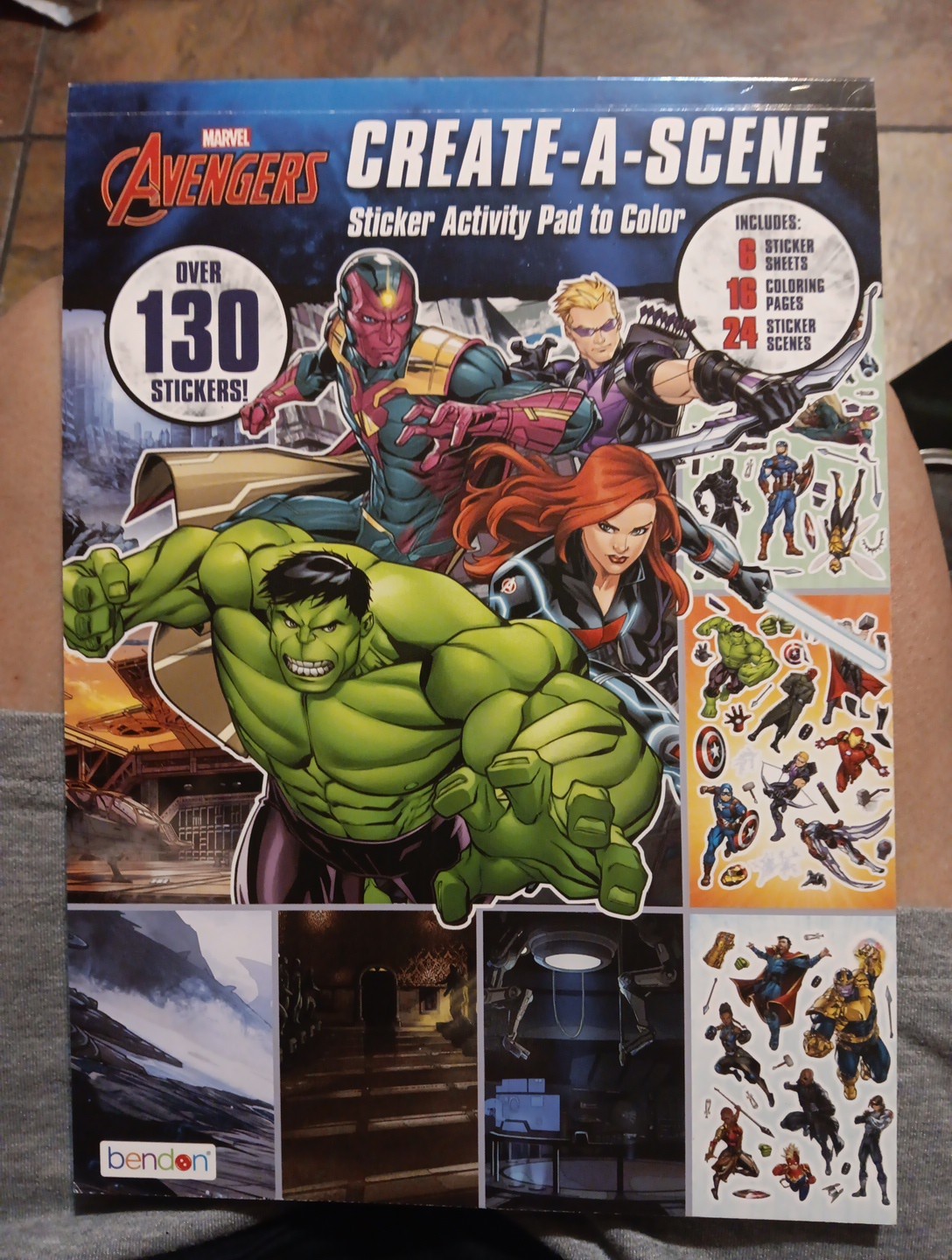 Marvel Avengers Create-A-Scene 130 Sticker Activity Pad to Color Book
