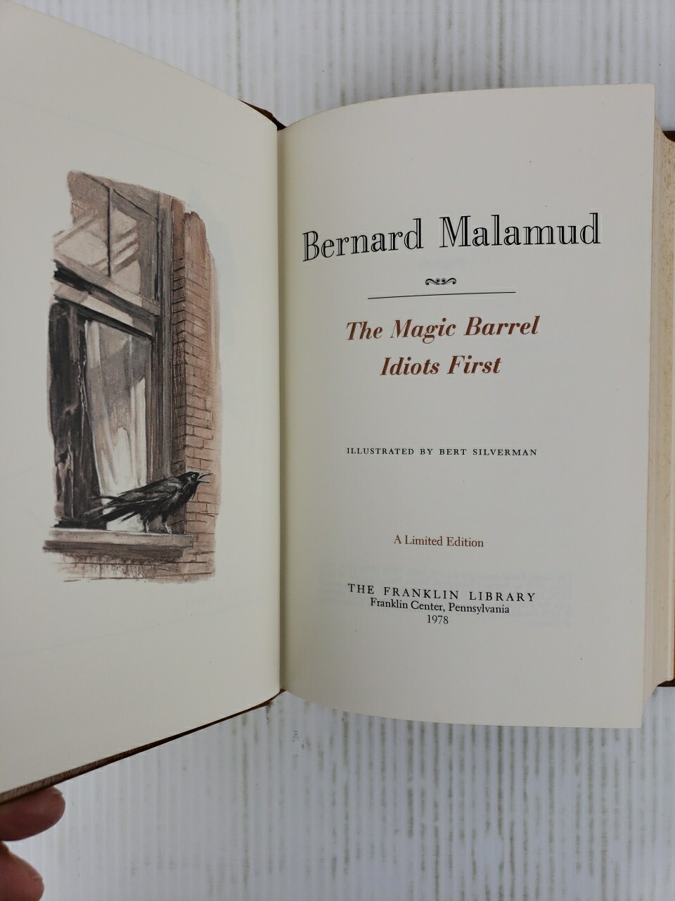 Franklin Library Bernard Malamud The Magic Barrel & Idiots First, 1978, Leather