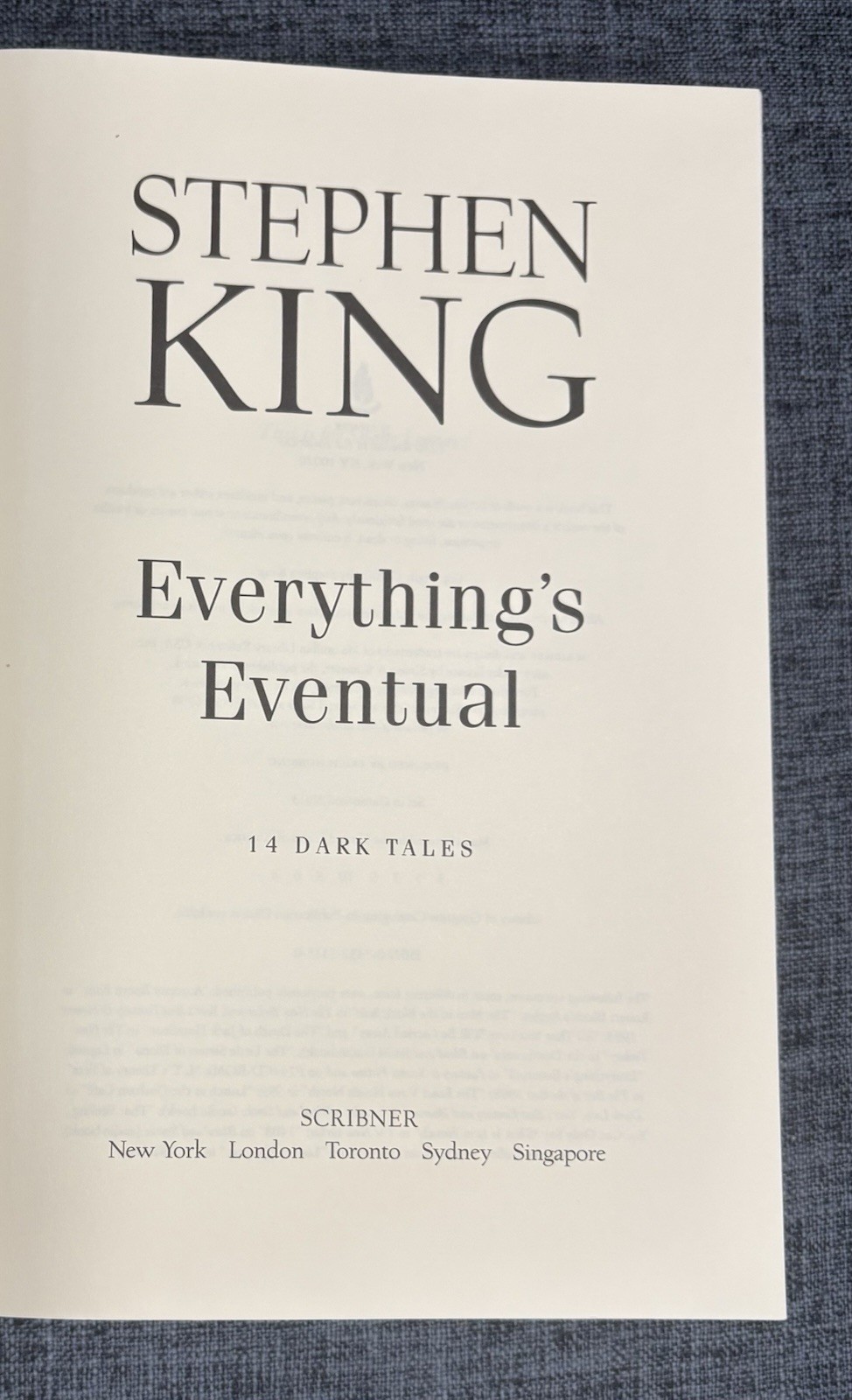 Everything’s Eventual: 14 Dark Tales by Stephen King (2002, Hardcover)