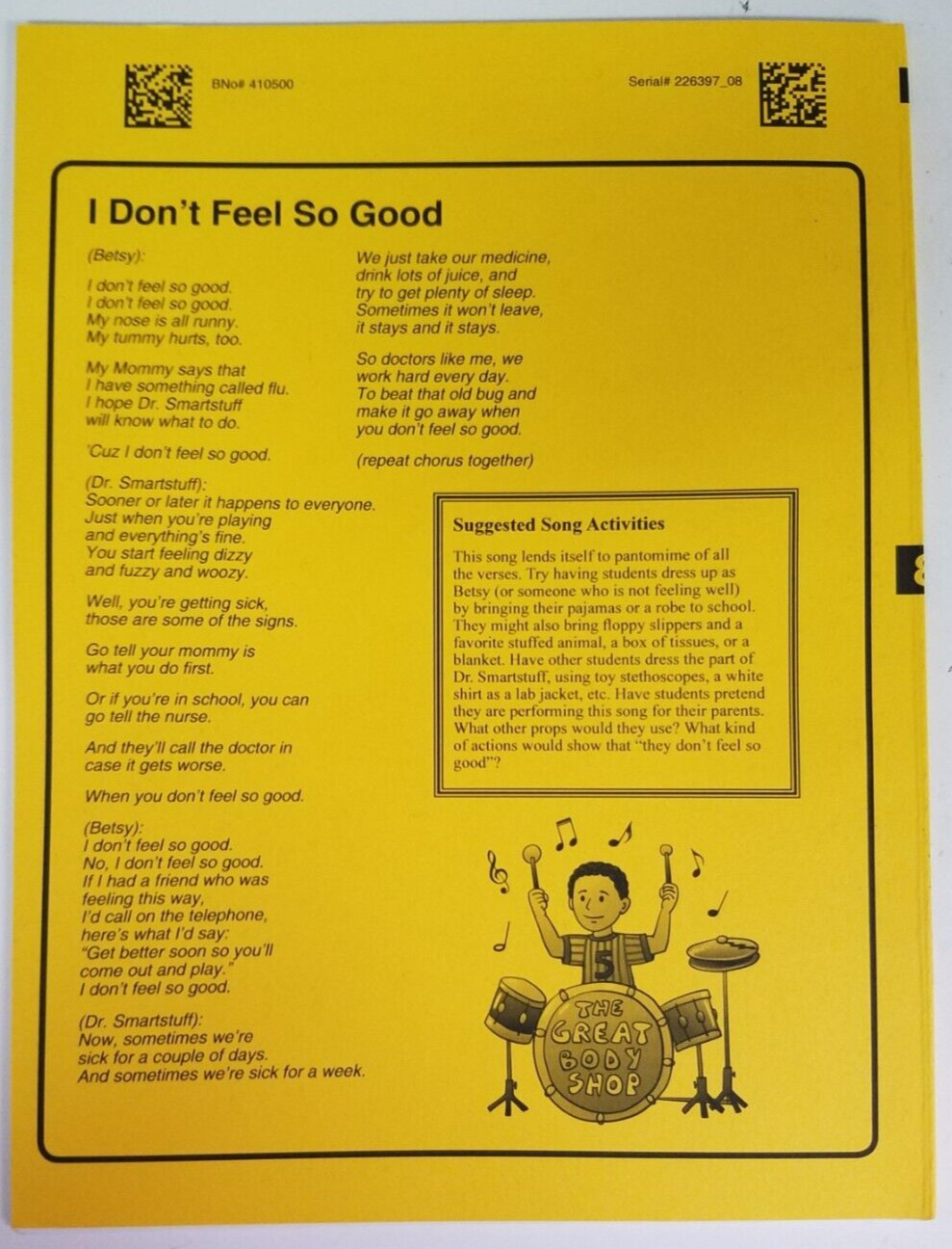 The Great Body Shop: Getting Sick Teacher’s Guide TGK08 -2022