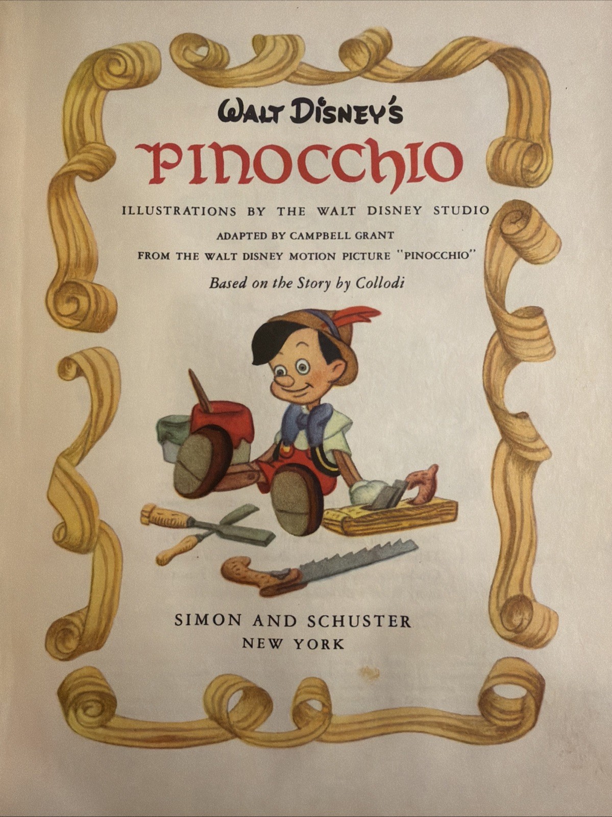 Vintage A Little Golden Book Disney’s Pinocchio 1948 D8 .25 #5337