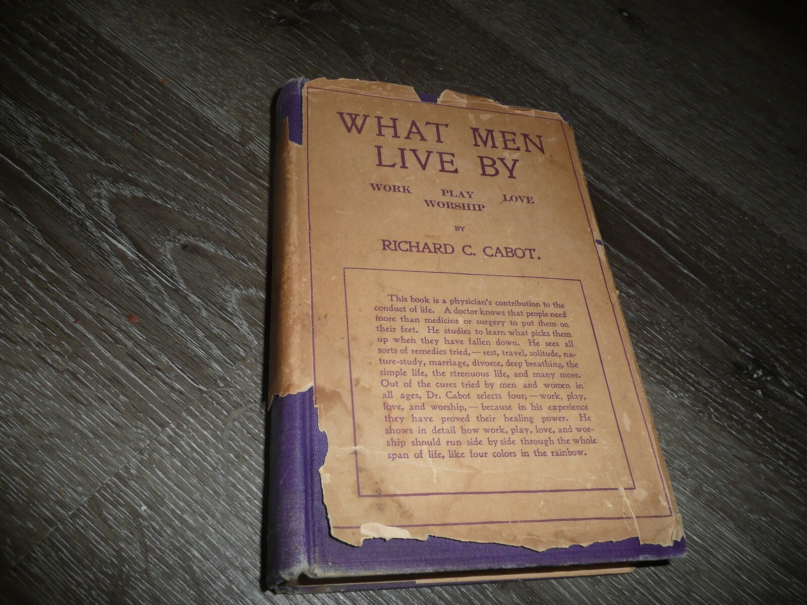 What Men Live By Richard Cabot 1926 Hardcover Book