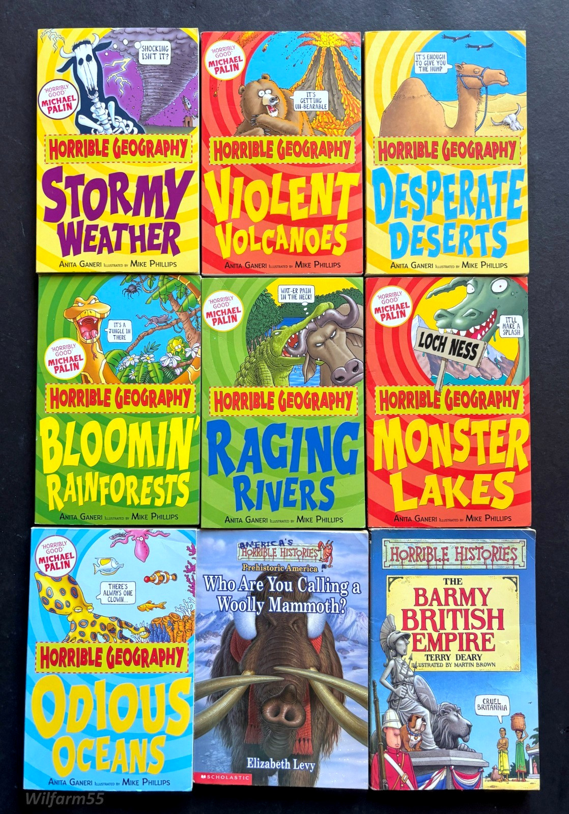 9 Lot 7- HORRIBLE GEOGRAPHY Books Anita Ganeri + 2- HORRIBLE HISTORIES pb