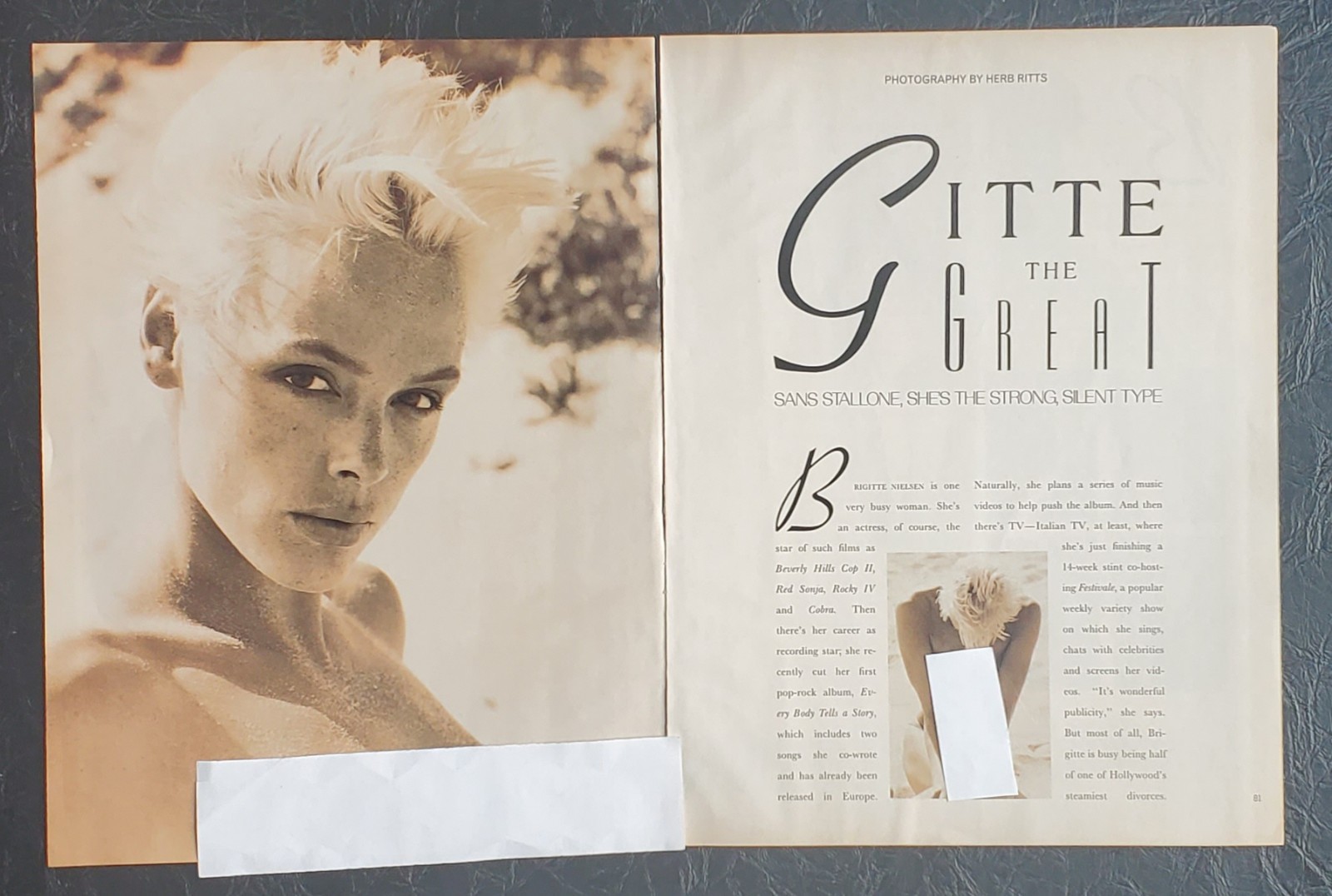 Playboy PICTORIAL ONLY – BRIGITTE NIELSEN Encore December, 1987 14 pages