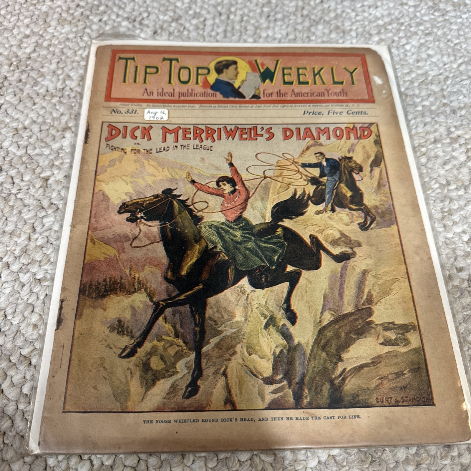 FREE SHIP! Tip Top Weekly Dick Merriwell’s Diamond No. 331 Aug 16 1902