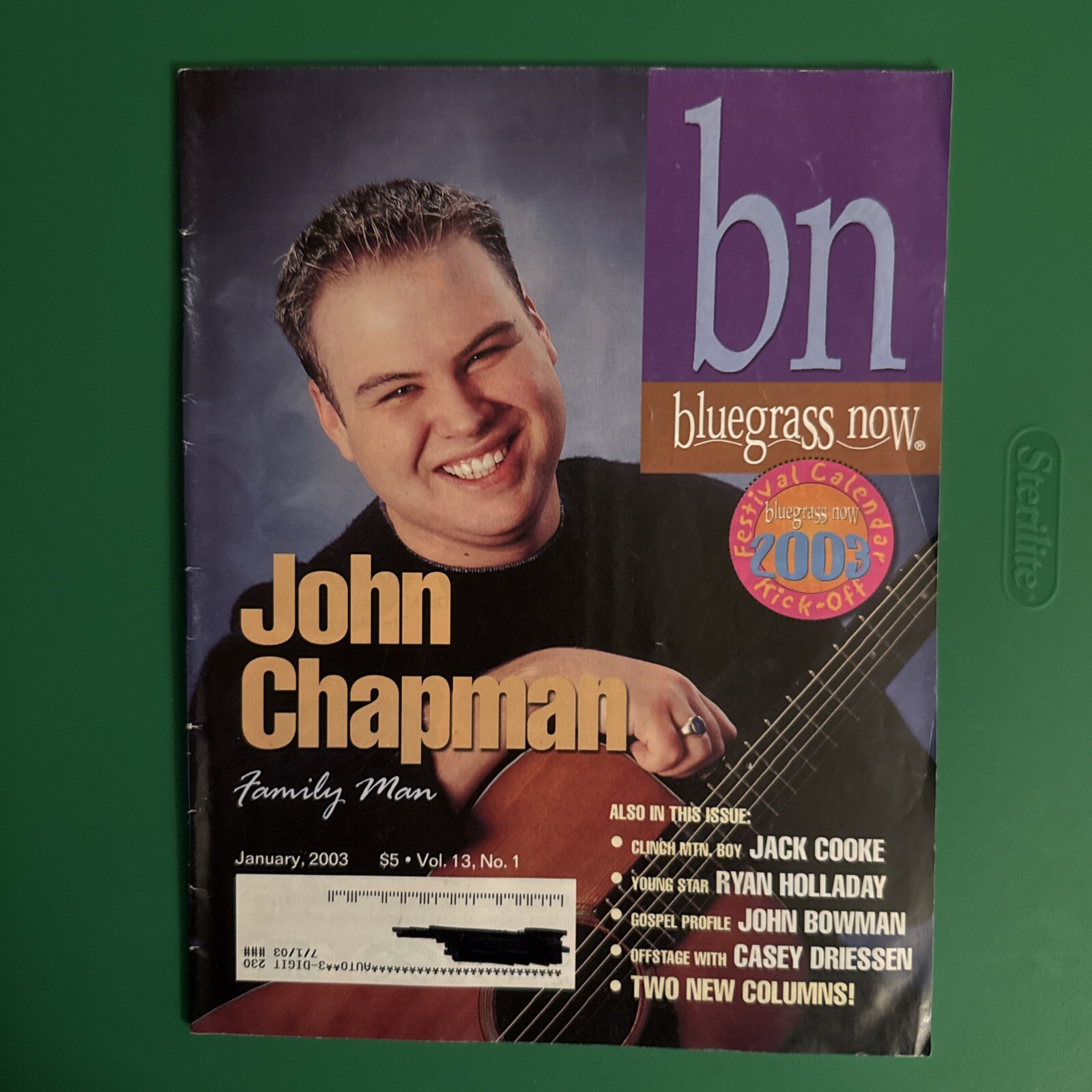 BLUEGRASS NOW JOHN CHAPMAN ON COVER JANUARY 2003 44 PAGES FREE SHIPPING