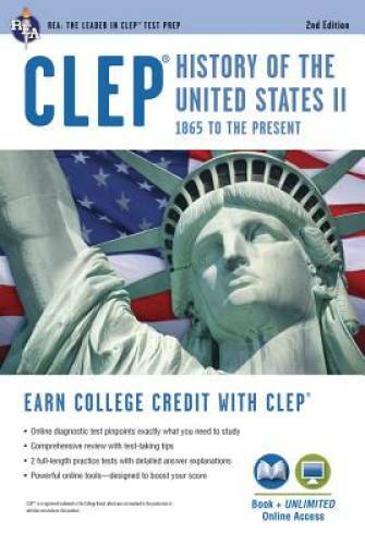 CLEPÂ® History of the U.S. II Book + Online (CLEP Test Preparation) – GOOD