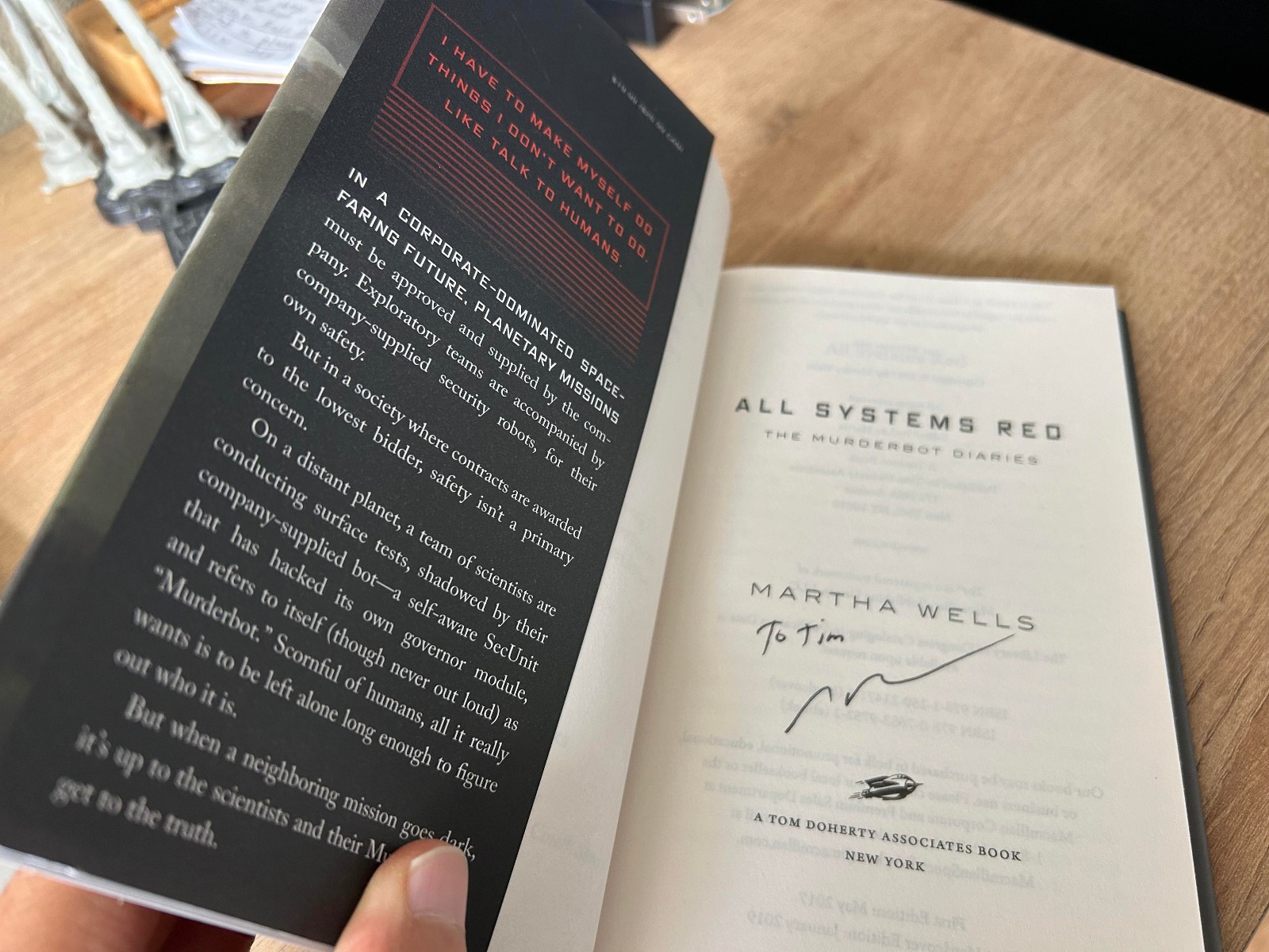 SIGNED: All Systems Red : The Murderbot Diaries by Martha Wells (2019 Hardcover)