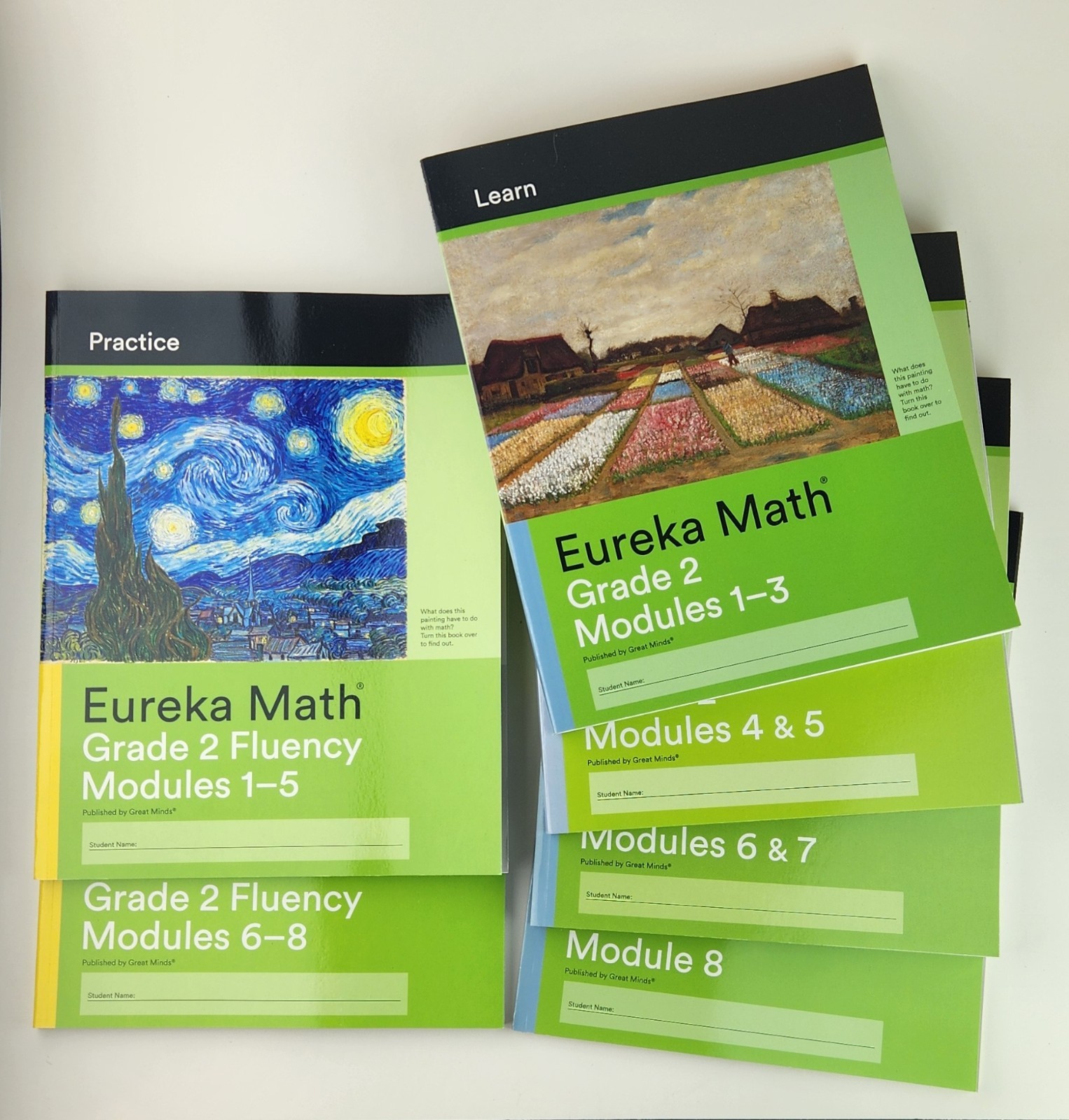 LOT Eureka Math Grade 2 Learn Modules 1-8 (complete set) + FLUENCY Practice Set
