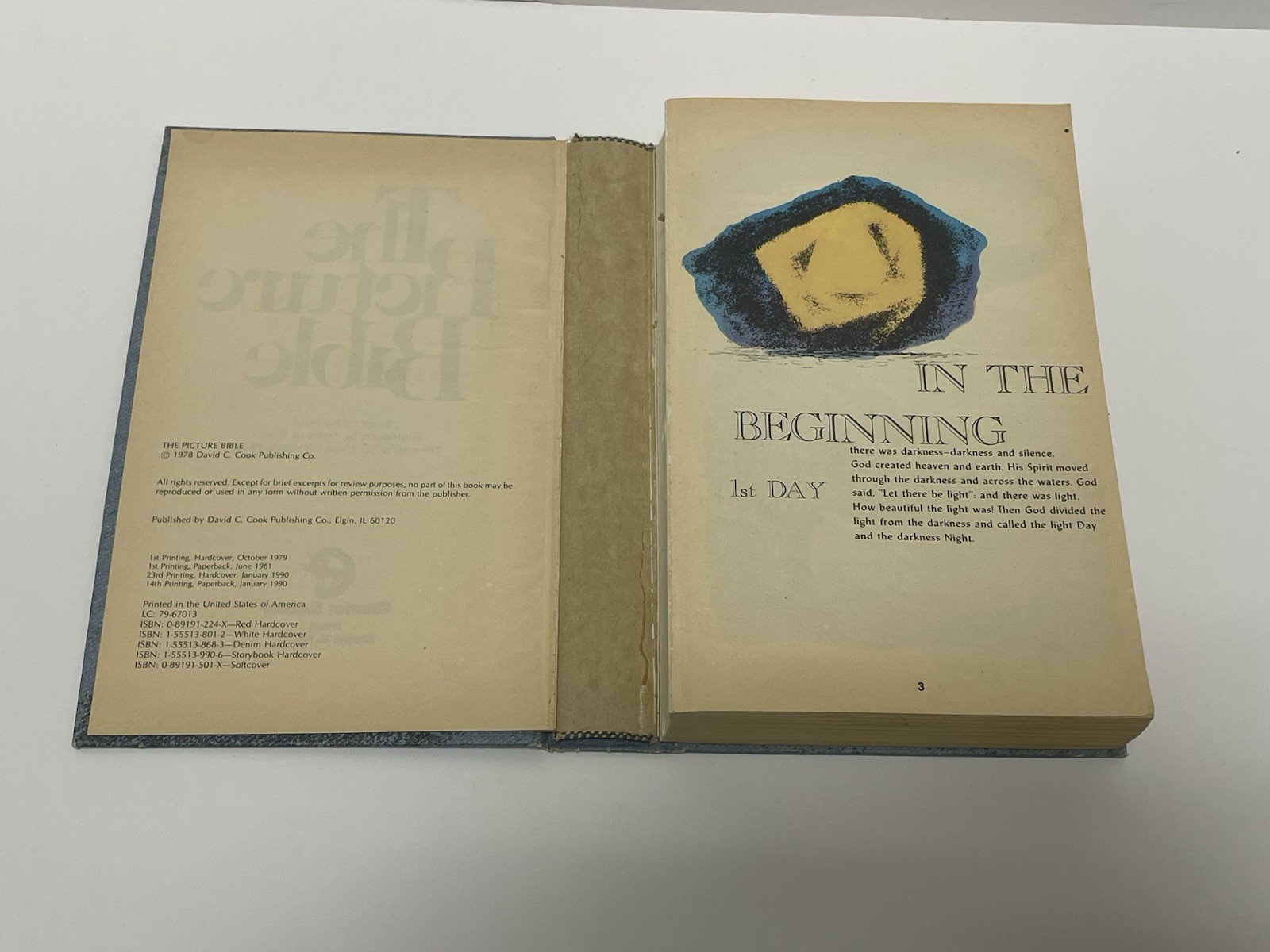 The Picture Bible 1978 Printing Blue Hardcover David C Cook BINDING NEEDS REPAIR