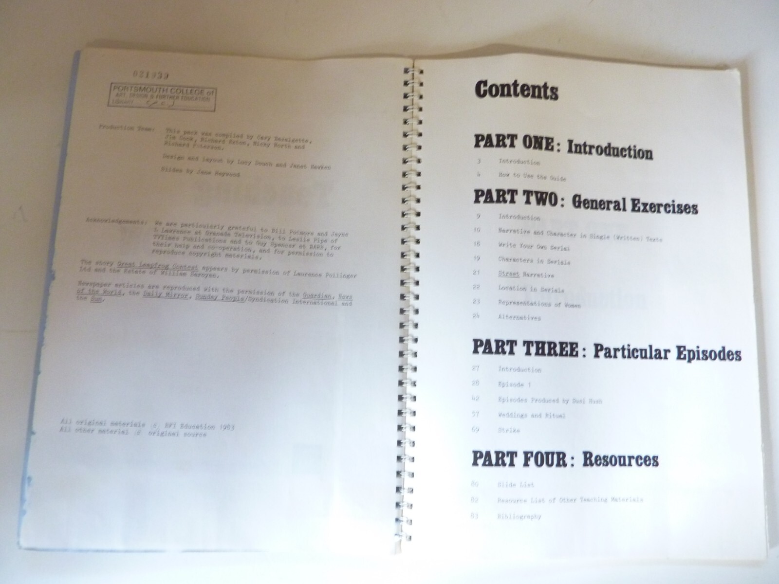Teaching Coronation Street BFI Education Booklet 1983 (No Slides) Film & TV