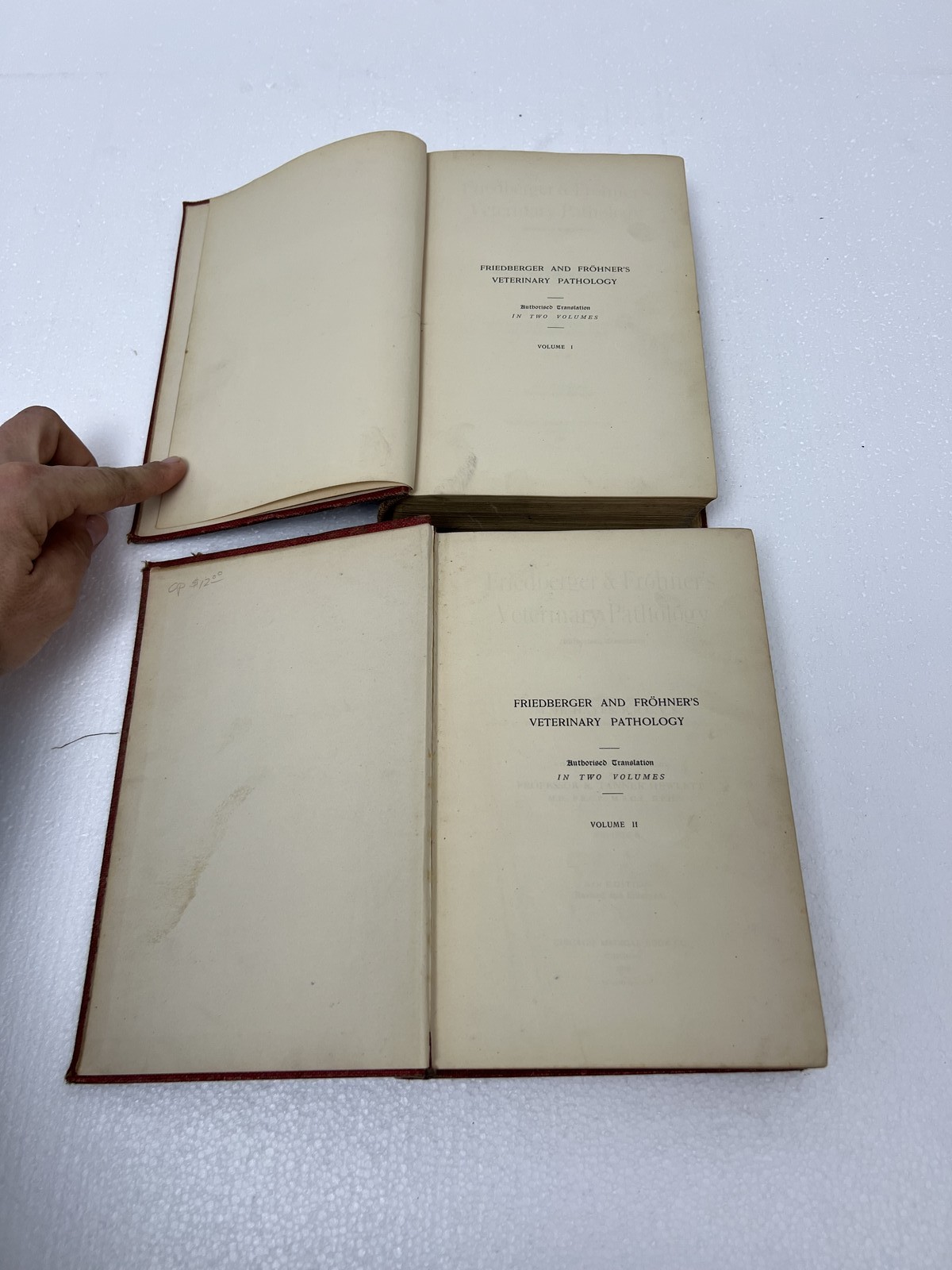 Friedberger & Frohner’s Veterinary Pathology 1909 2 Vol Set MH Hayes farm 6th Ed