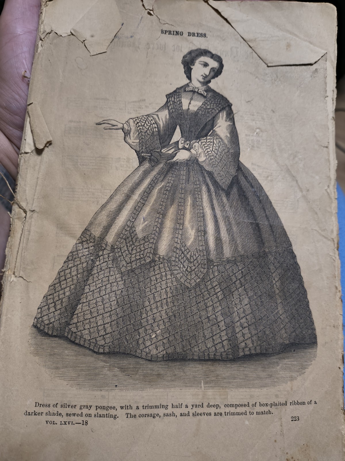 Godeys Lady Book 44 Pages 1 Page Tore Off 1862