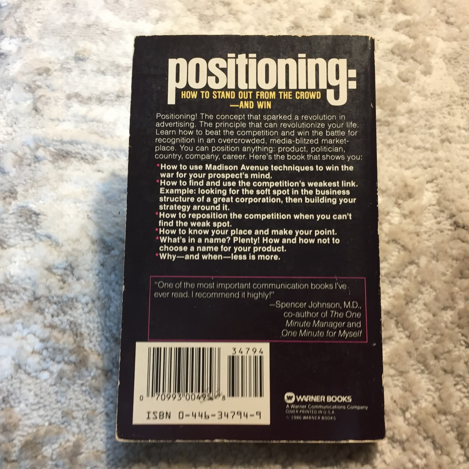 Positioning The Battle For Your Mind Al Ries Jack Trout 1986 Warner Marketing