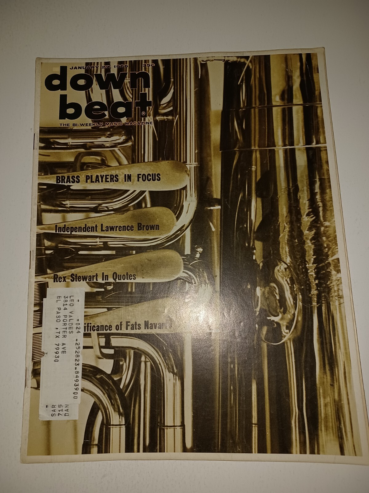 Down Beat Jan 27, 1966 Dave Barbour, Fats Navarro, Donald Byrd, Rex Stewart