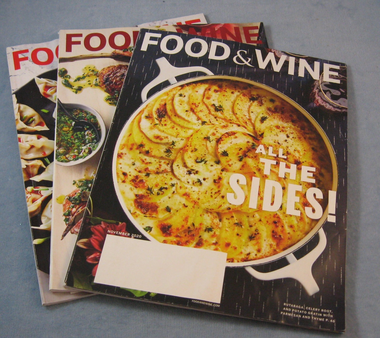 3 Food & Wine Magazine Nov. ’20 Thanksgiving, Feb. ’21 Home,Apr. ’21 Spring Wine