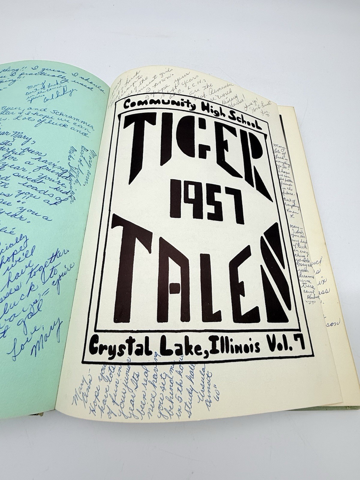 Vtg 1957 Yearbook Tiger Tales Crystal Lake Community High School Illinois