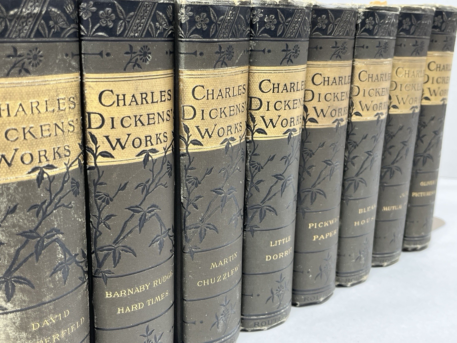 Antique 19th Century Charles Dickens Copperfield Edition Books – 8 Volume Set