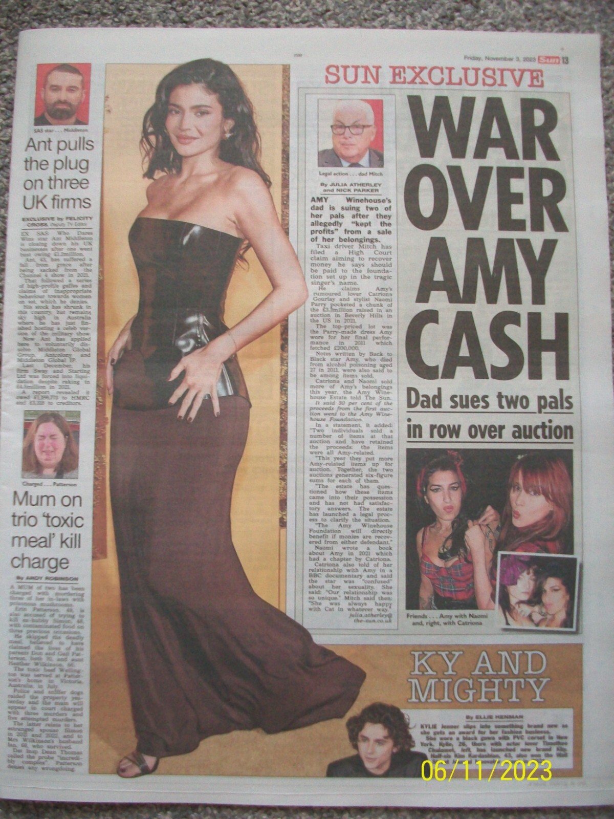 Amy Winehouse Rick Astley Article The Scottish Sun November 3 2023