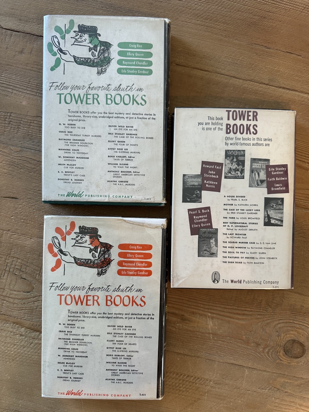 Erle Stanley Gardner 3 Tower Books First Printings 1946-47 HC Dust Jackets