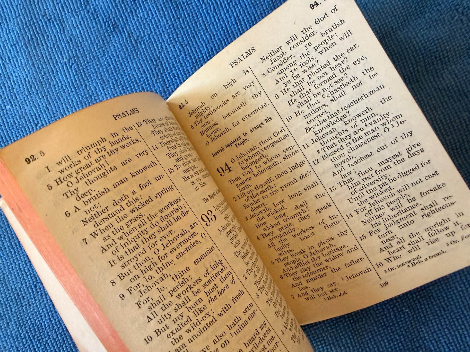 1901 Antique 4″ Book of Psalms revised ASV American Bible Society debossed cover
