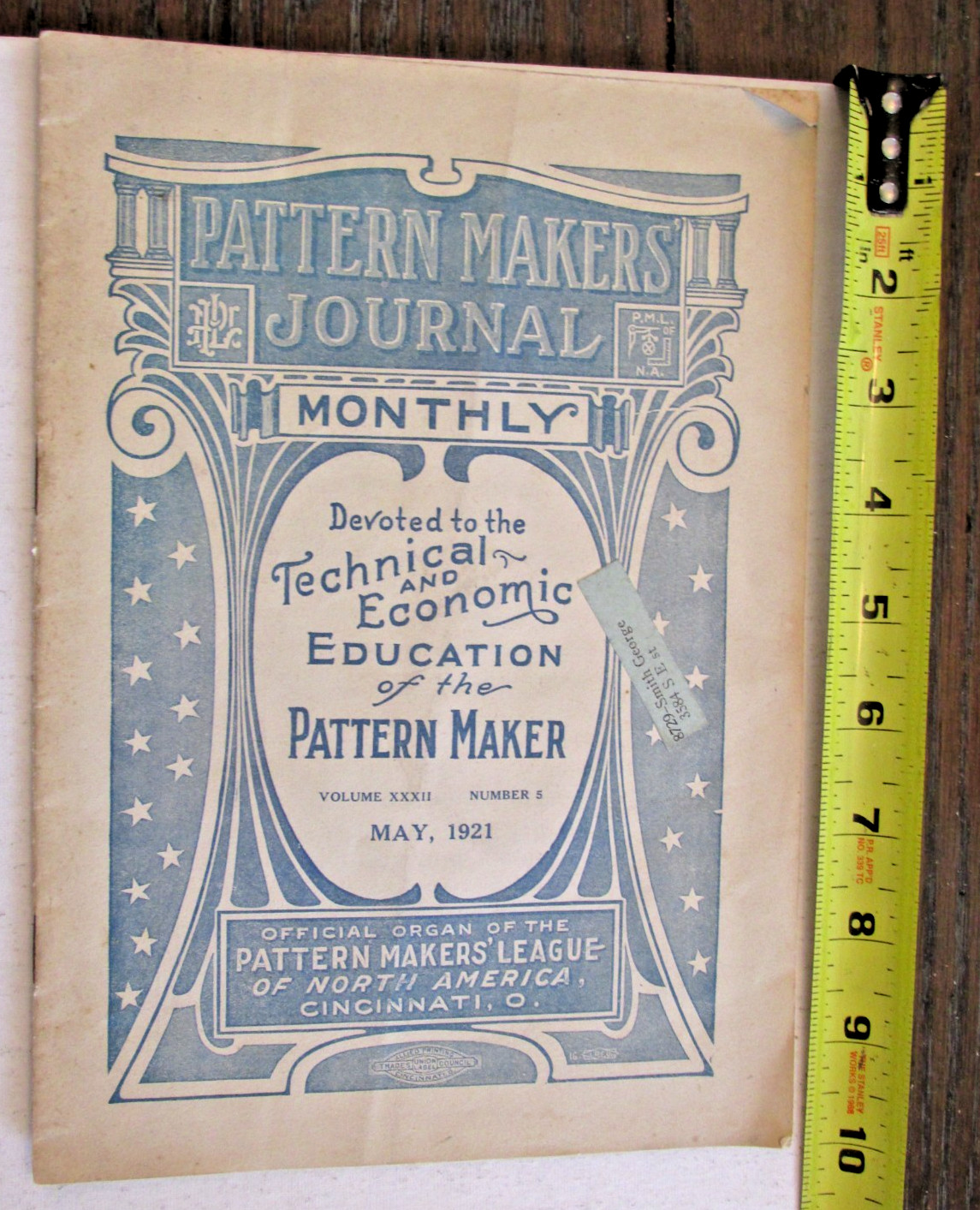 VTG 1921 Pattern Makers Monthly Journal Educational Booklet Pattern Makers Ad