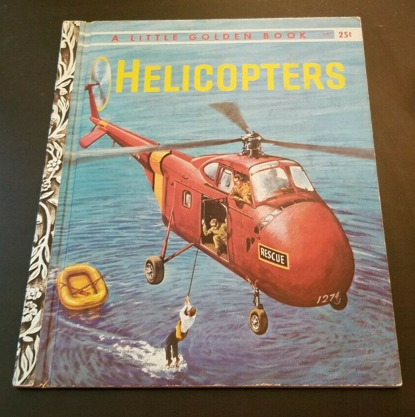 1959 HELICOPTERS Carl Memling Mel Crawford Little Golden Book #357 (A) 1st .25ct